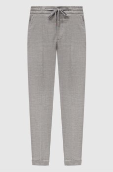 Серые брюки из кашемира и шелка