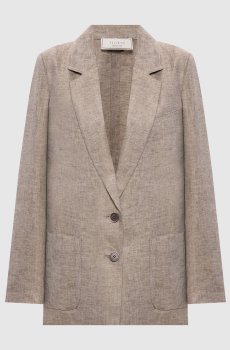 Коричневый жакет из льна