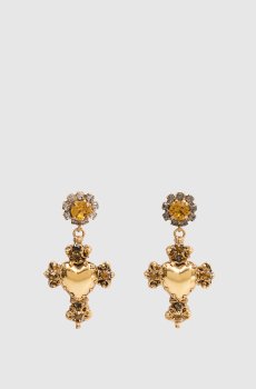 Золотые серьги с кристаллами