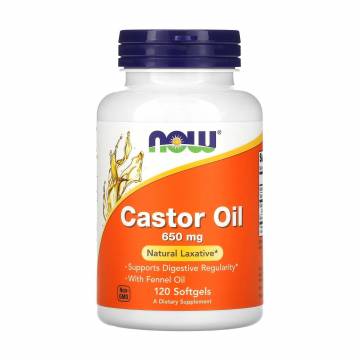 Касторовое масло NOW foods Castor Oil 650 мг, 120 капсул Касторовое масло NOW foods Castor Oil 650 мг, 120 капсул