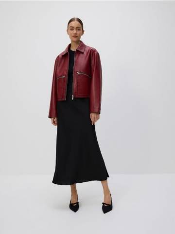 Reserved - Куртка з ефектом зістареності - burgundy - YT700-53X Reserved - Куртка з ефектом зістареності - burgundy - YT700-53X