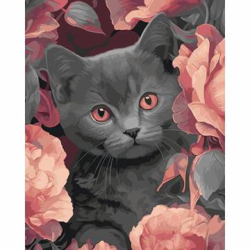 Картина за номерами Art Craft Сірий котик 40 х 50 см (11563-AC) Картина за номерами Art Craft Сірий котик 40 х 50 см (11563-AC)