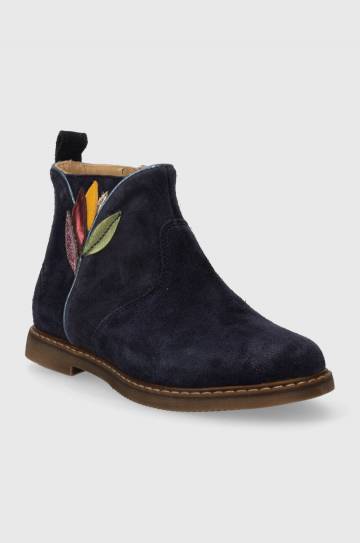 Детские замшевые ботинки Pom Dapi CITY FLORA цвет синий