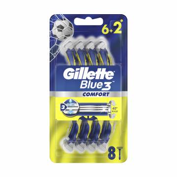 Одноразовые станки для бритья Gillette Blue 3 Comfort мужские, 8 шт Одноразовые станки для бритья Gillette Blue 3 Comfort мужские, 8 шт