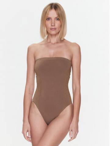 Calvin Klein Swimwear Купальник KW0KW02074 Коричневий Calvin Klein Swimwear Купальник KW0KW02074 Коричневий