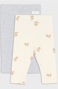 Набір з 2 бавовняних легінсів - кремовий