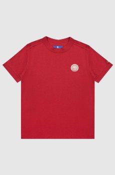 Детская красная футболка с нашивкой логотипа