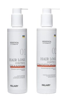 Набор Hillary Serenoa & PP Hair Loss Control против выпадения волос (шампунь, 250 мл + кондиционер, 250 мл)