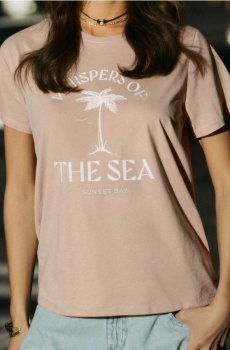 Футболка з принтом - бежевий