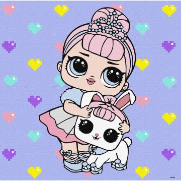 Картина за номерами Ідейка Lol Surprise TroopSurprise Crystal Queen with Crystal Bunny 40 х 40 см (KHO6289)