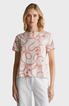 Женская белая футболка с узором REG SAILING PRINT SS T-SHIRT Белый XS Gant 4200587