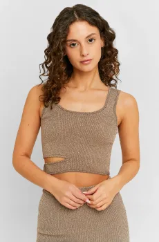 Женский золотистый топ Золотой M Tally Weijl SPUNYROMIA