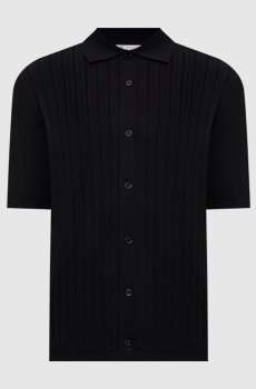 Черная рубашка с тканым узором