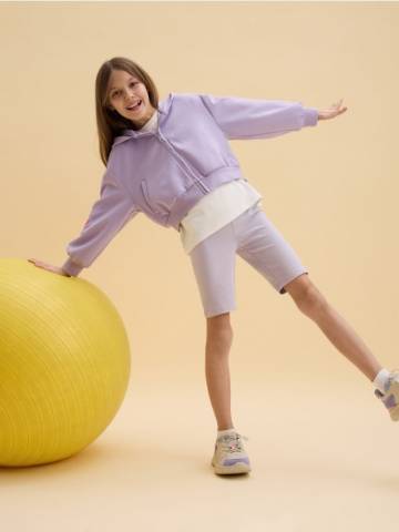 Reserved - Велосипедні шорти з високим вмістом бавовни - лавандовий - 6343G-04X