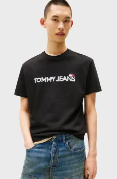 Мужская черная футболка REG BADGE PLAY Черный XL Tommy Jeans DM0DM21585