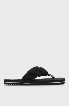 Женские черные вьетнамки BRAIDED THONG BEACH SANDAL Черный 38 Tommy Jeans EN0EN02877