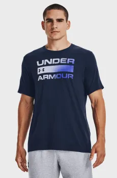 Мужская темно-синяя футболка UA TEAM ISSUE WORDMARK SS Синий S Under Armour 1329582-408