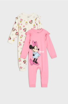 Бавовняний ромпер, 2 шт. Disney - рожевий