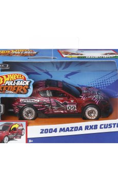Инерционная автомодель Hot Wheels Pull-Back Speeders 2004 Mazda RX-8 Custom, бордовый, от 3 лет, 8*16*8 см (HPR70)