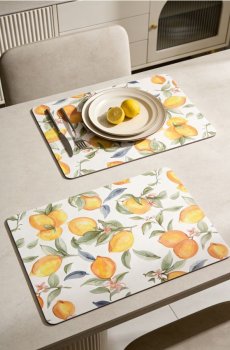 Набір підкладок на стіл з мотивом лимонів 2 pack - світло-жовтий