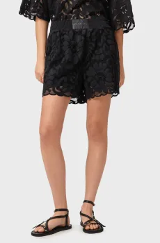 Женские черные шорты с узором AMELIE LACE Черный XS AllSaints W040TE