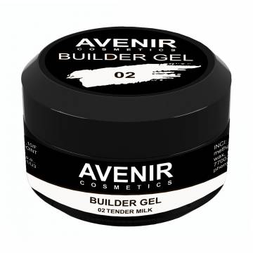 Гель для наращивания ногтей Avenir Cosmetics Builder Gel Pro 02 Tender Milk, 30 мл Гель для наращивания ногтей Avenir Cosmetics Builder Gel Pro 02 Tender Milk, 30 мл
