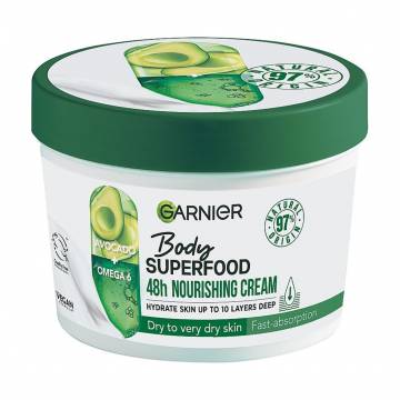 Питательный крем для тела GARNIER Body SuperFood Avocado Oil + Omega 6 Nourishing Cream для сухой и очень сухой кожи, 380 мл Питательный крем для тела GARNIER Body SuperFood Avocado Oil + Omega 6 Nourishing Cream для сухой и очень сухой кожи, 380 мл
