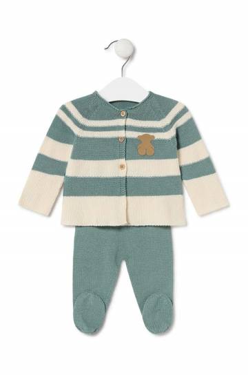 Детский хлопковый комплект Tous Tricot цвет зелёный Tricot.2101