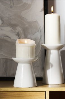 Декоративний керамічний свічник - білий