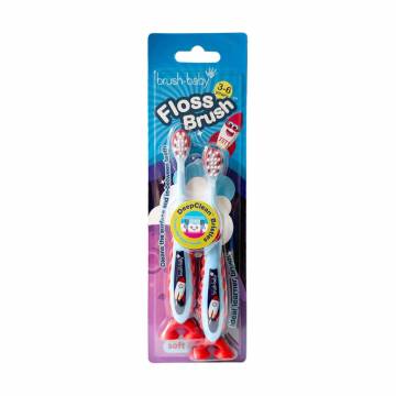 Набор детских зубных щеток Brush-Baby FlossBrush Rocket на присоске, от 3 до 6 лет, 2 шт Набор детских зубных щеток Brush-Baby FlossBrush Rocket на присоске, от 3 до 6 лет, 2 шт