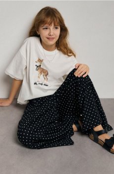 Reserved - Футболка з мереживом - кремовий - 073HU-01X