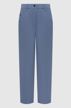 Синие брюки с льном