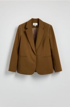 Reserved - Блейзер із тканини з додаванням вовни - золотисто-коричневий - 125EN-82X