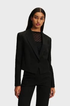 Женский черный жакет с узором MONOGRAM Черный 44 Karl Lagerfeld 246W1407