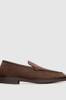 Коричневые лоферы из нубука