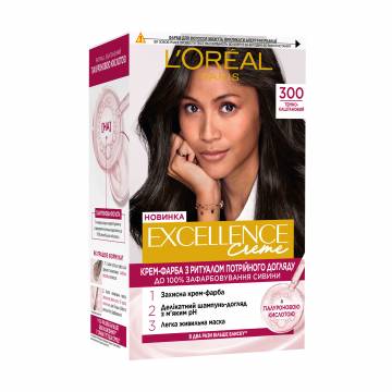 Крем-краска для волос LOreal Paris Excellence Creme с тройным уходом, 300 Темно-каштановый, 192 мл Крем-краска для волос LOreal Paris Excellence Creme с тройным уходом, 300 Темно-каштановый, 192 мл