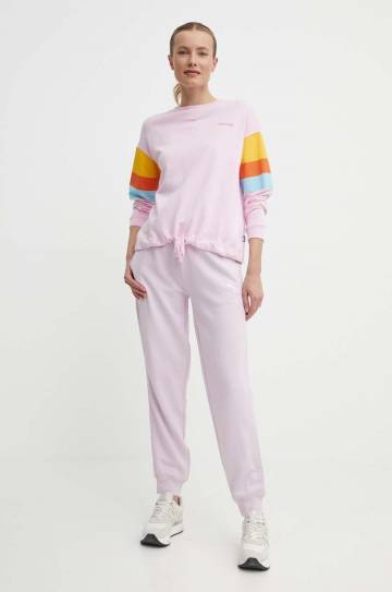 Хлопковые спортивные штаны Puma HER цвет фиолетовый однотонные 677889 Хлопковые спортивные штаны Puma HER цвет фиолетовый однотонные 677889