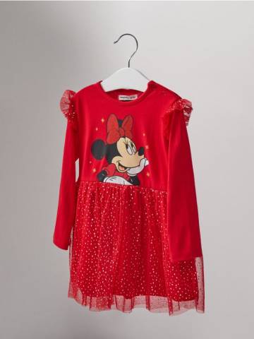 Сукня з тюлем та блискучим принтом Minnie Mouse - червоний Сукня з тюлем та блискучим принтом Minnie Mouse - червоний