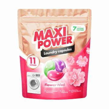 Капсулы для стирки Maxi Power Flower Wind, 11 стирок, 11 шт Капсулы для стирки Maxi Power Flower Wind, 11 стирок, 11 шт