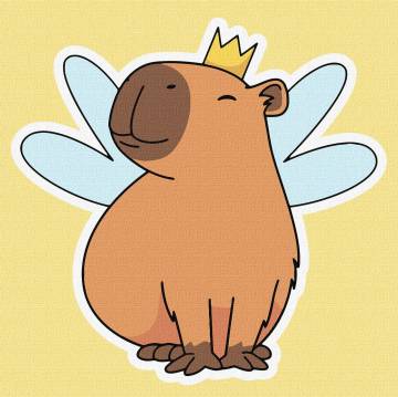 Картина за номерами Ідейка Капібара-фея 30х30 см (KHO6748)