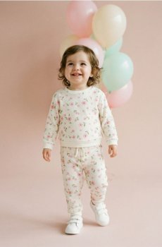 Комплект із світшота та штанів - бежевий