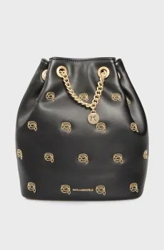 Женский черный рюкзак с узором IKONIK 2.0 SEASONAL BP AOP Черный ONESIZE Karl Lagerfeld 246W3033