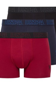 Трусы-боксеры мужские U.S. Polo Assn. 80518, Burgundy/Navy/Black, размер L, 3 шт