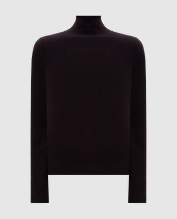 Коричневый гольф из шерсти прямого кроя