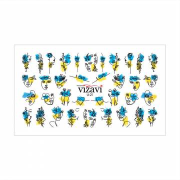 Водные наклейки для ногтей Vizavi Professional U-21 Водные наклейки для ногтей Vizavi Professional U-21