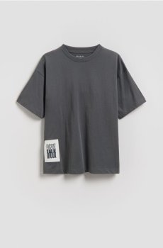 Reserved - Бавовняна футболка - темно-сірий - 903HR-90X