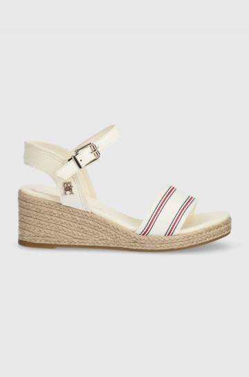 Сандалии Tommy Hilfiger SHIRTING WEDGE SANDAL цвет бежевый FW0FW07887 Сандалии Tommy Hilfiger SHIRTING WEDGE SANDAL цвет бежевый FW0FW07887