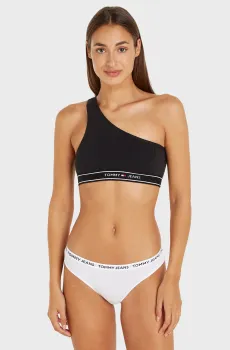 Женский черный топ ASYMETRIC BRALETTE Черный S Tommy Hilfiger UW0UW05119