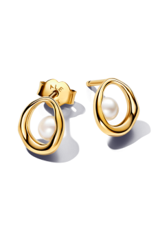 Сережки "Природний овал" з перлинами