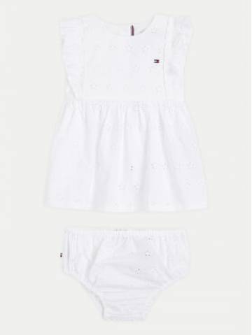 Tommy Hilfiger Літня сукня Broderie KN0KN01803 Білий Regular Fit Tommy Hilfiger Літня сукня Broderie KN0KN01803 Білий Regular Fit